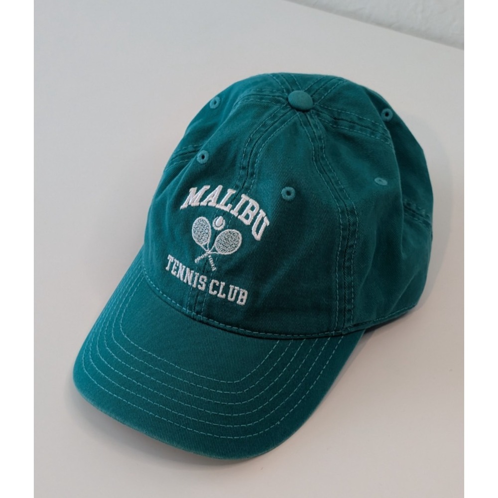 Mighty Fine Malibu Tennis Club Green Cap One Size Embroidered Retro
